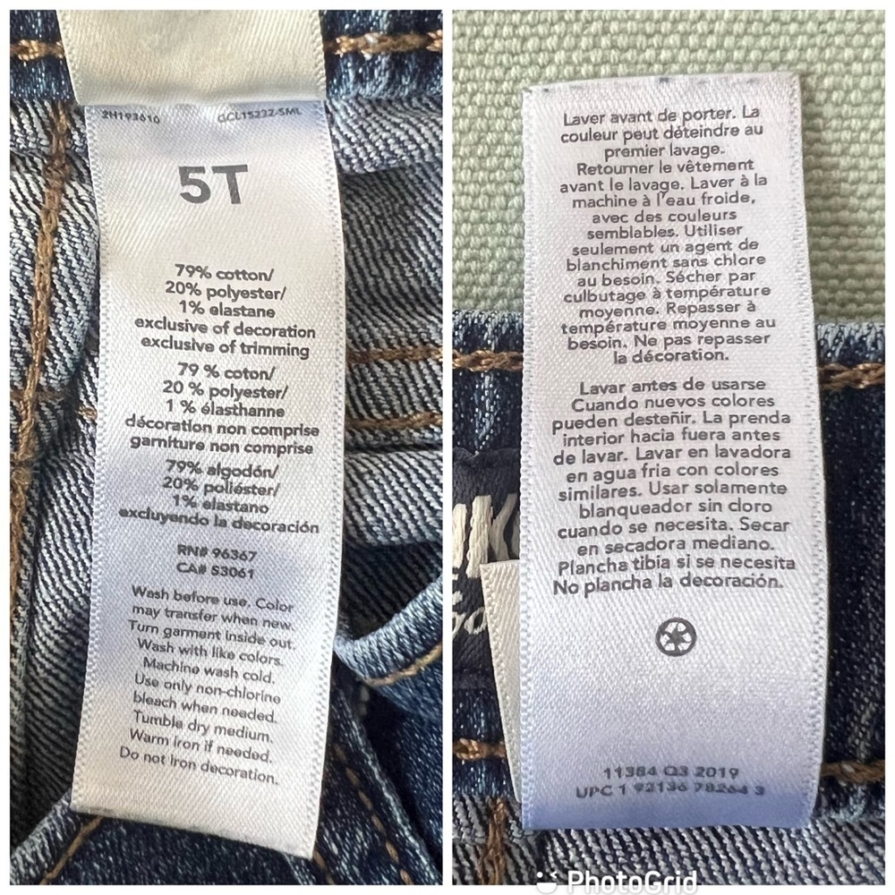 OshKosh B’gosh Blue Denim Jeans Elastic Back Waist 5T - Picture 6 of 10